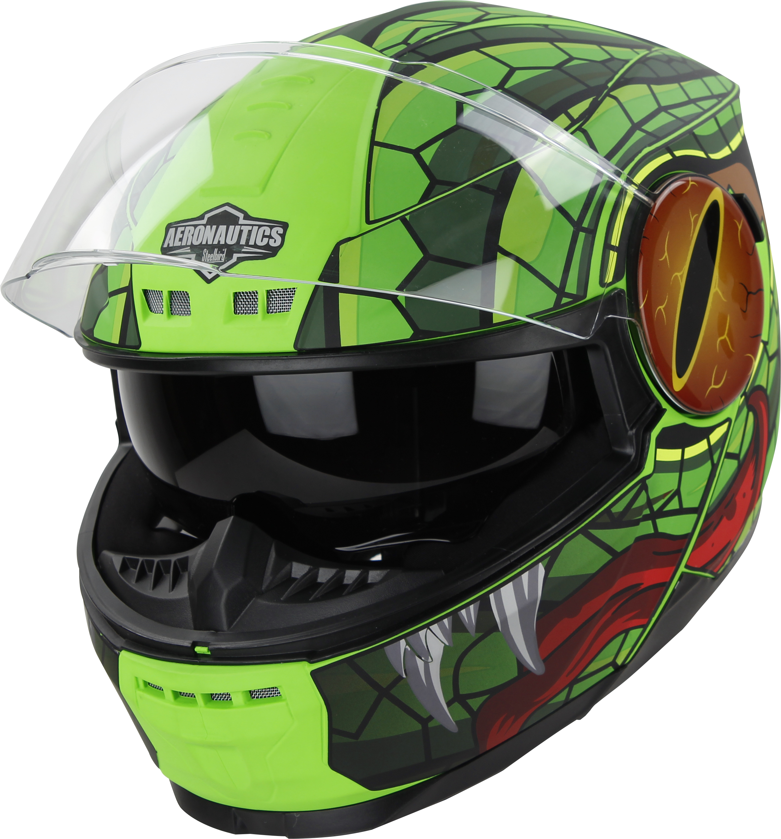 SBH-40 MAMBA GLOSSY GREEN WITH GREEN (INNER SUN SHIELD AND HIGH-END INTERIOR)